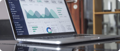 Data analysis shown on Laptop